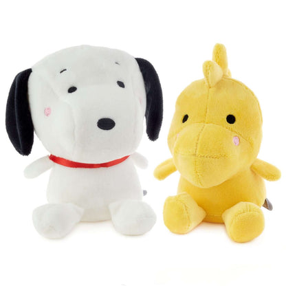 Peanuts® Better Together — Snoopy and Woodstock Magnetic Plush, 5.25-inch, side view of cuddly plush dog and bird, featuring embroidered details.