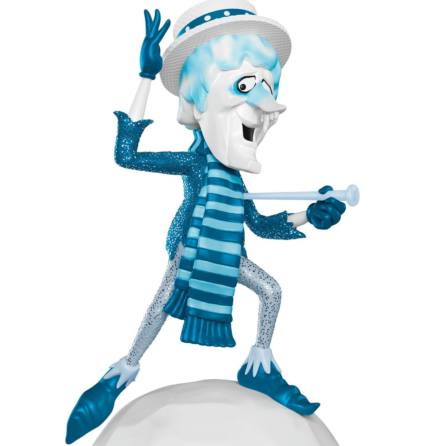 The Year Without a Santa Claus™ Snow Miser With Light — 2026 Hallmark Keepsake Christmas Ornament in frosty blue with a theatrical pose on snow