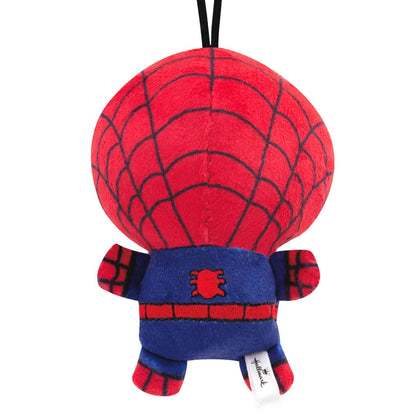 Marvel Spider-Man, plush fabric - Hallmark Christmas ornament featuring a detailed back view with web design and bright colours.