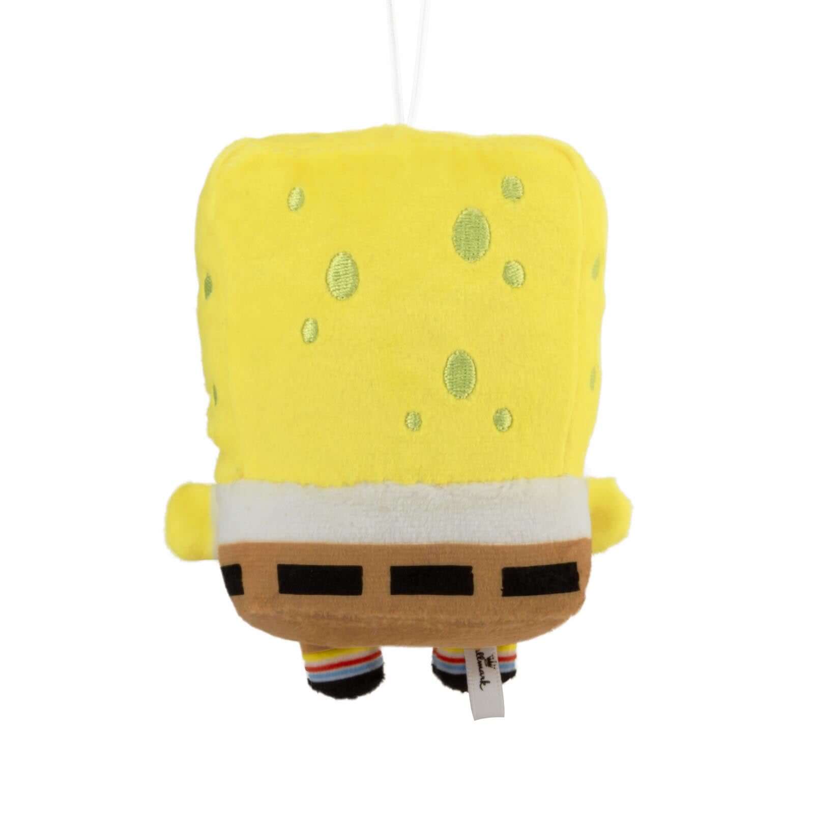 Nickelodeon SpongeBob SquarePants, fabric - Hallmark Christmas ornament, plush design, rear view, ideal for festive decorations.