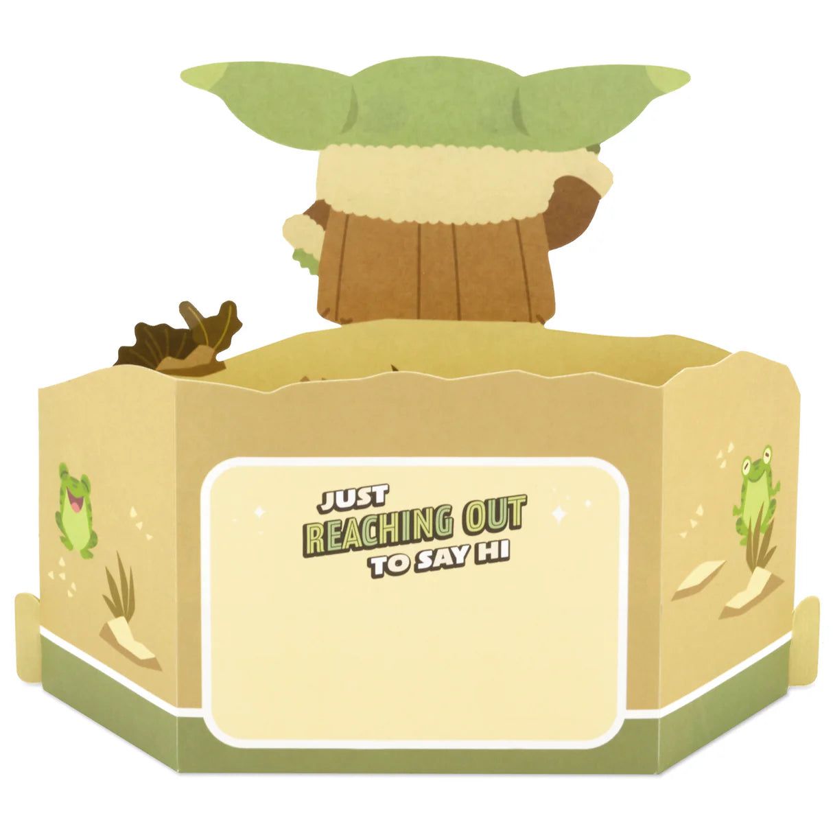 Hallmark Paper Wonder Star Wars™ Baby Yoda Pop Up Father's Day Card, Birthday Card, or Any Occasion (Reaching Out) in a 3D design with Baby Yoda reaching out.