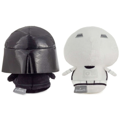 Better Together Star Wars™ Darth Vader™ and Stormtrooper™ Magnetic Plush, 5" duo from Hallmark, featuring embroidered details and weighted bodies in a back view.