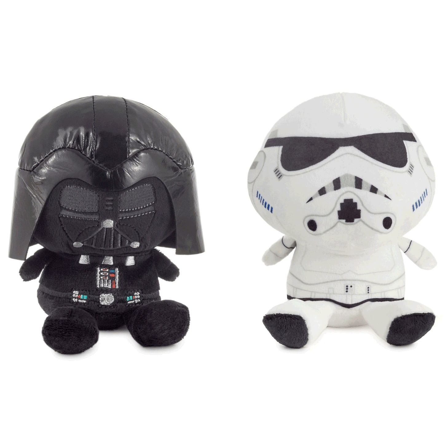 Better Together Star Wars™ Darth Vader™ and Stormtrooper™ Magnetic Plush, 5" duo with detailed stitching, side view