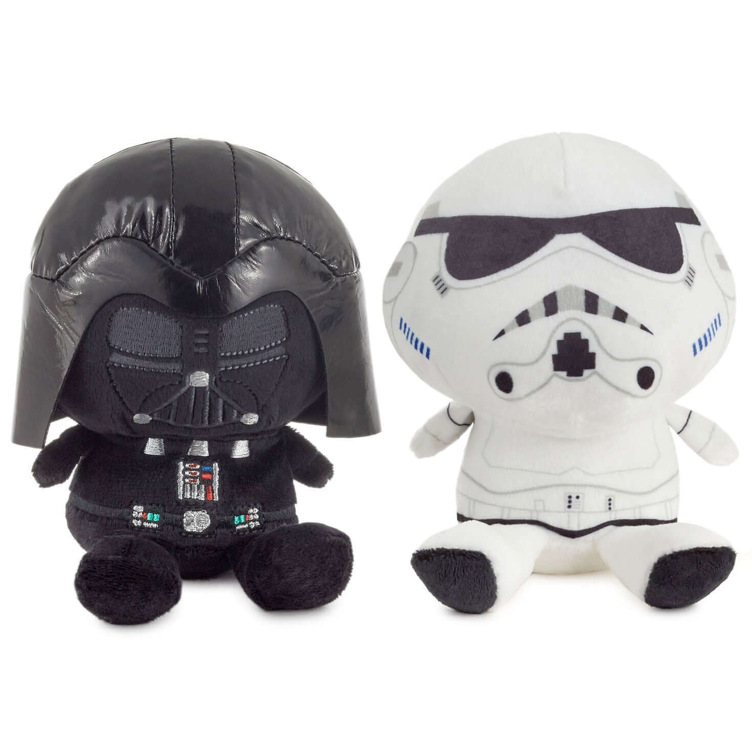 Better Together Star Wars™ Darth Vader™ and Stormtrooper™ Magnetic Plush, 5" duo featuring embroidered details and weighted bodies.