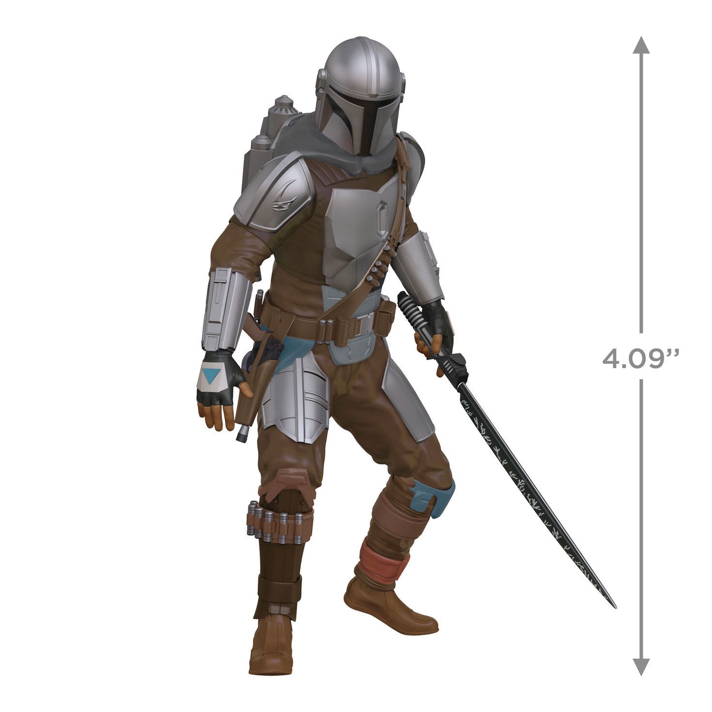 Star Wars™: The Mandalorian™ Wielding the Darksaber™ — Hallmark Keepsake Christmas Ornament, detailed 10.4 cm figure holding a Darksaber.