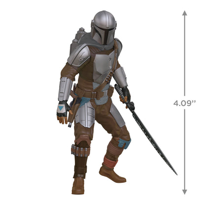 Star Wars™: The Mandalorian™ Wielding the Darksaber™ — Hallmark Keepsake Christmas Ornament, detailed 10.4 cm figure holding a Darksaber.