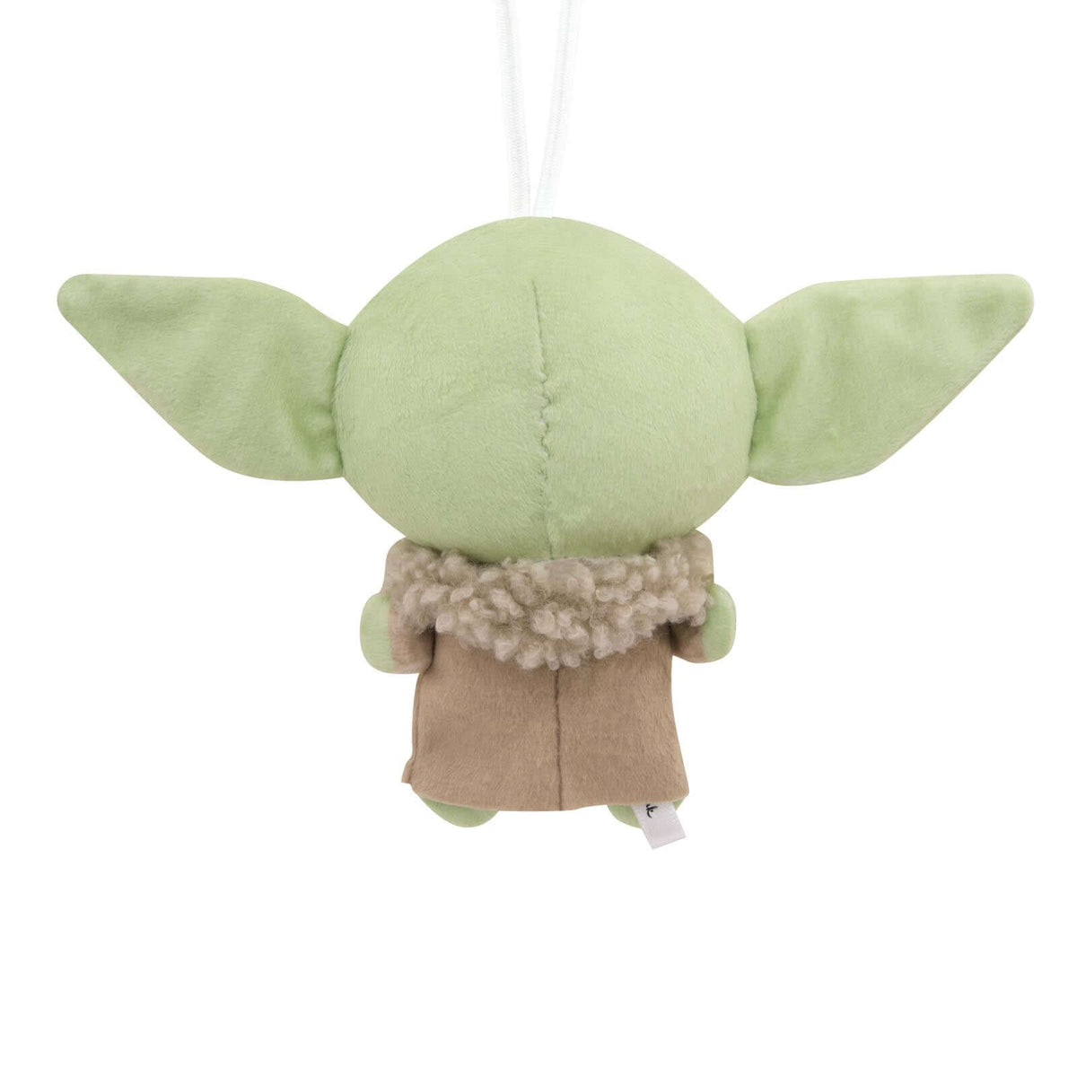 Star Wars™: The Mandalorian™ Grogu™, plush fabric ornament, back view showcasing green fabric ears and brown robe design.