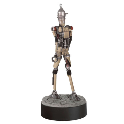 Star Wars™: The Mandalorian™ Grogu™ Operating IG-12™ Ornament With Sound — 2025 Hallmark Keepsake Christmas Ornament in standing pose, detailed design