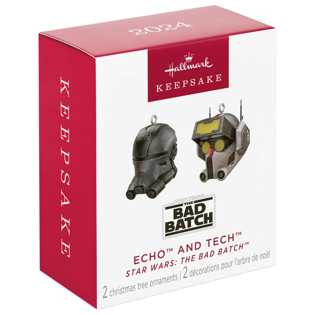 Star Wars™: The Bad Batch™ Echo™ and Tech™, Set of 2 (Miniature) — Hallmark Keepsake Christmas Ornaments in packaging, 2024 edition.