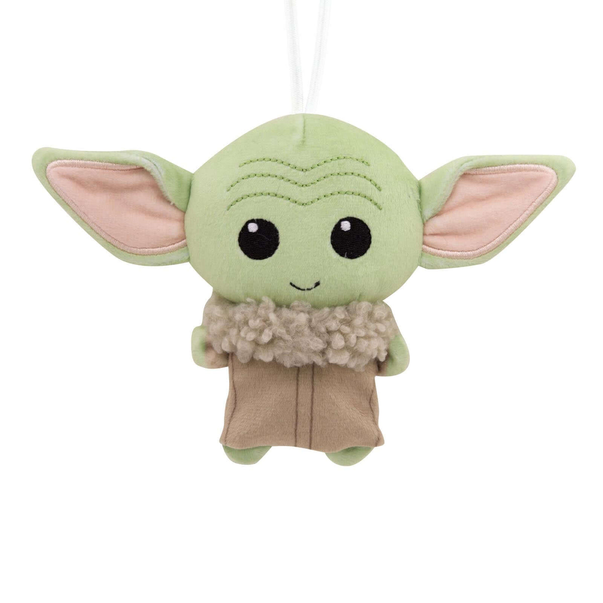Star Wars™: The Mandalorian™ Grogu™, plush fabric ornament with detailed stitching and soft features, ideal for festive displays.