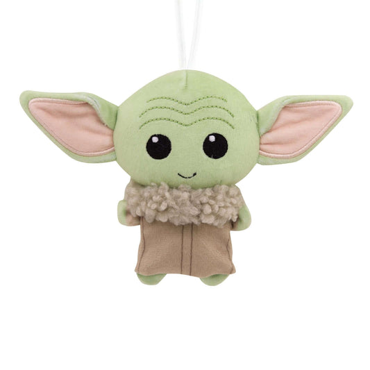 Star Wars™: The Mandalorian™ Grogu™, plush fabric ornament with detailed stitching and soft features, ideal for festive displays.