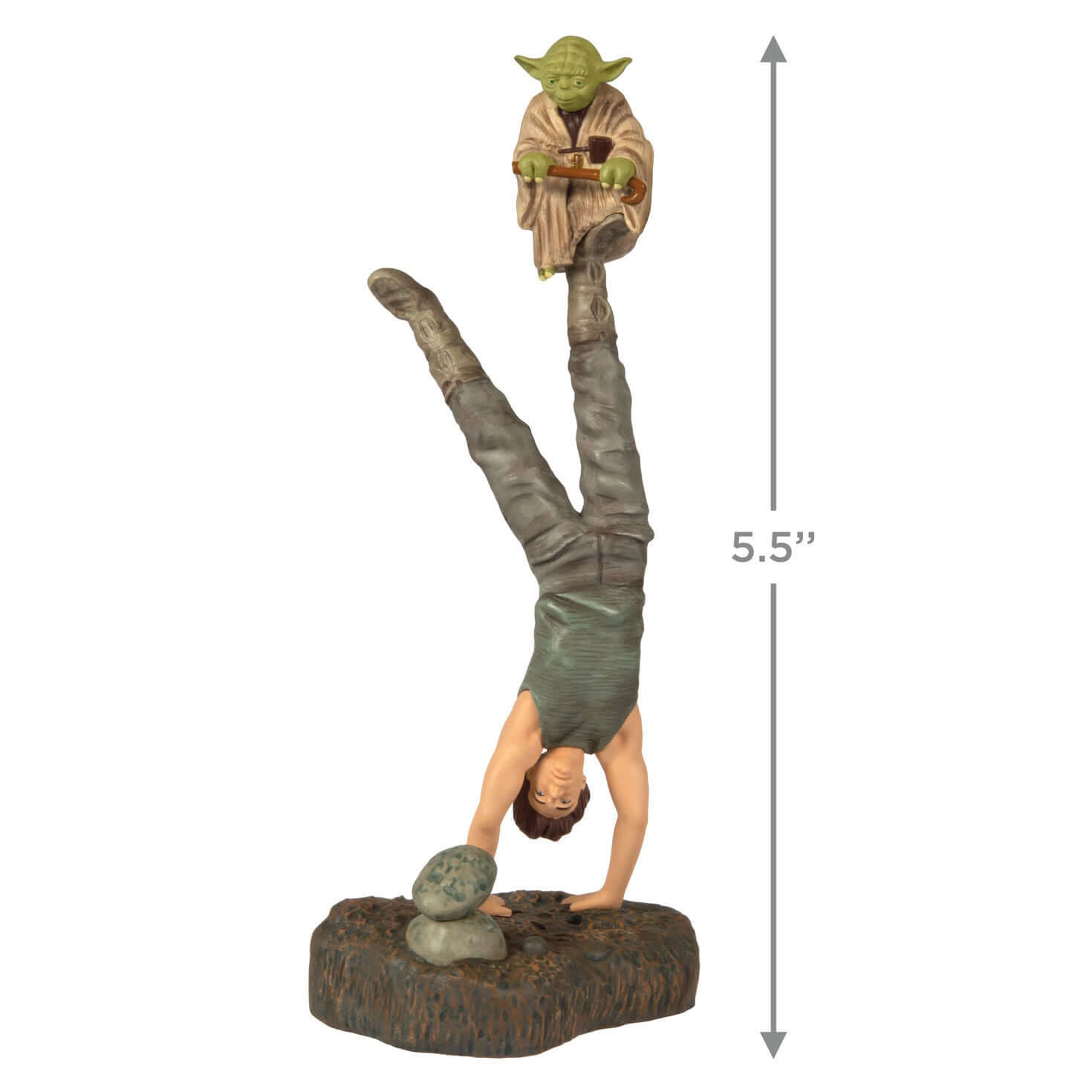 Star Wars™: The Empire Strikes Back™ There Is No Try Ornament With Sound — 2025 Hallmark Keepsake Christmas Ornament featuring Yoda and Luke in a dynamic handstand pose.