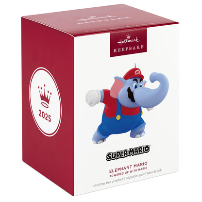 Super Mario™, Elephant Mario, 4th in the Powered Up With Mario Series — 2025 Hallmark Keepsake Christmas Ornament packaging view