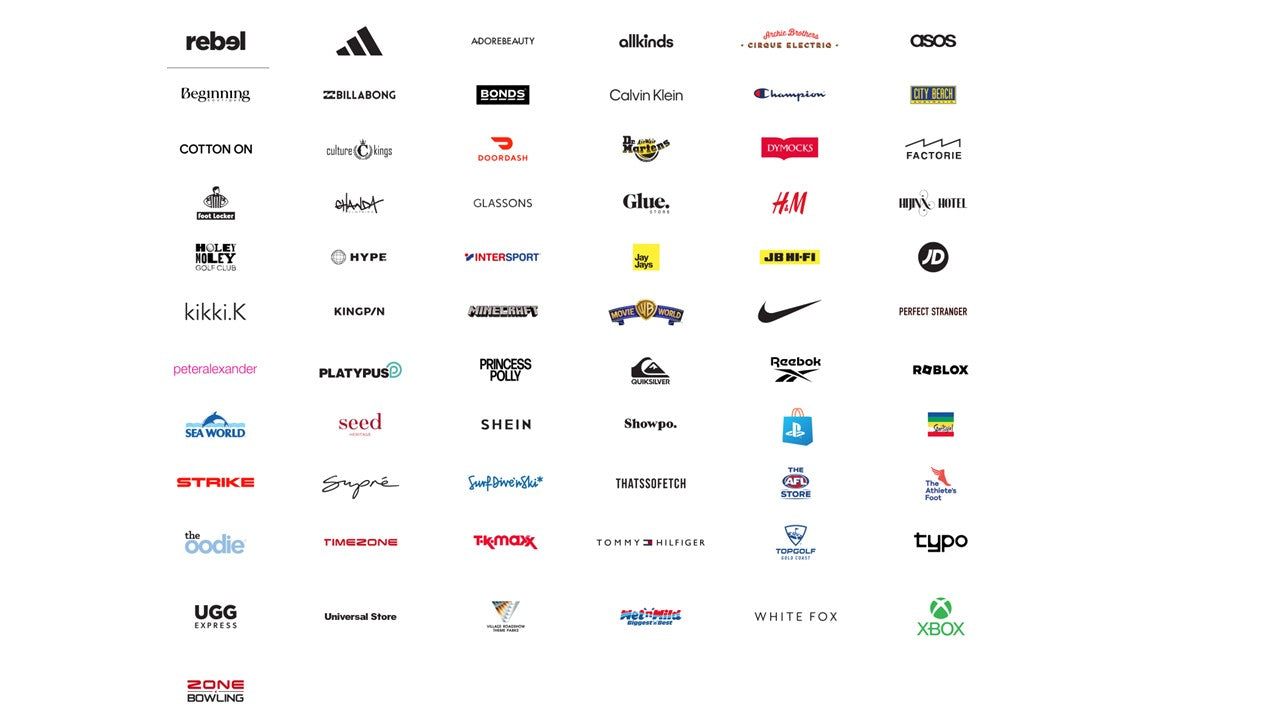 Collection of various brand logos on a white background