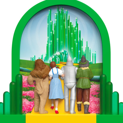 The Wizard of Oz™ Journey to the Land of Oz With Light — 2026 Hallmark Keepsake Christmas Ornament, rear view of characters on the Yellow Brick Road.