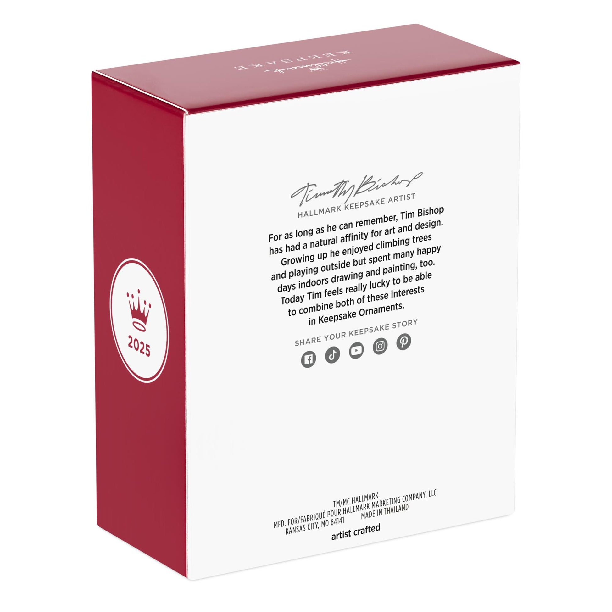 Harry Potter and the Sorcerer's Stone™, Mirror of Erised™ — 2025 Hallmark Keepsake Christmas Ornament packaging with artist details and logo.