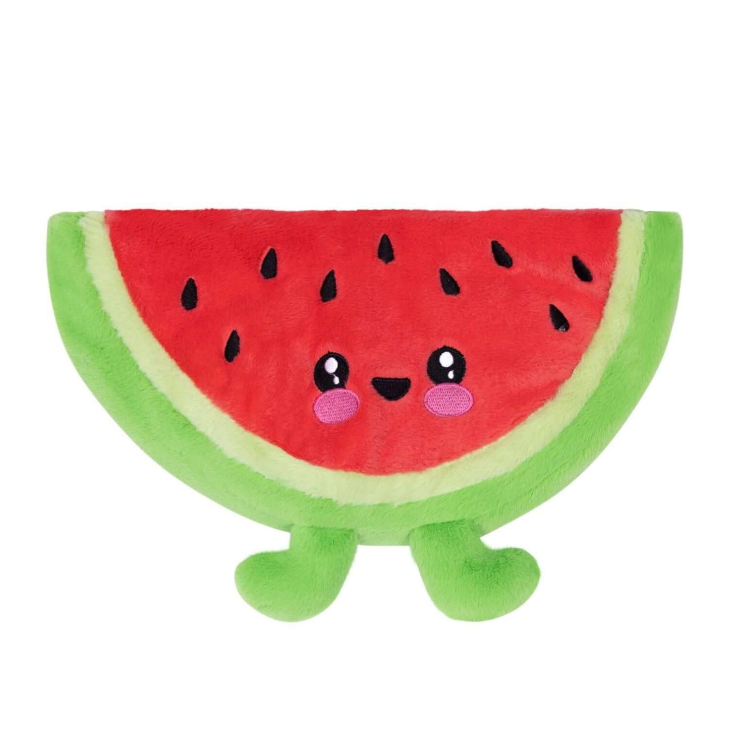 Toasty Hugs Quotes Winnie Watermelon plush toy featuring a smiling watermelon design with cute legs and vibrant colours.