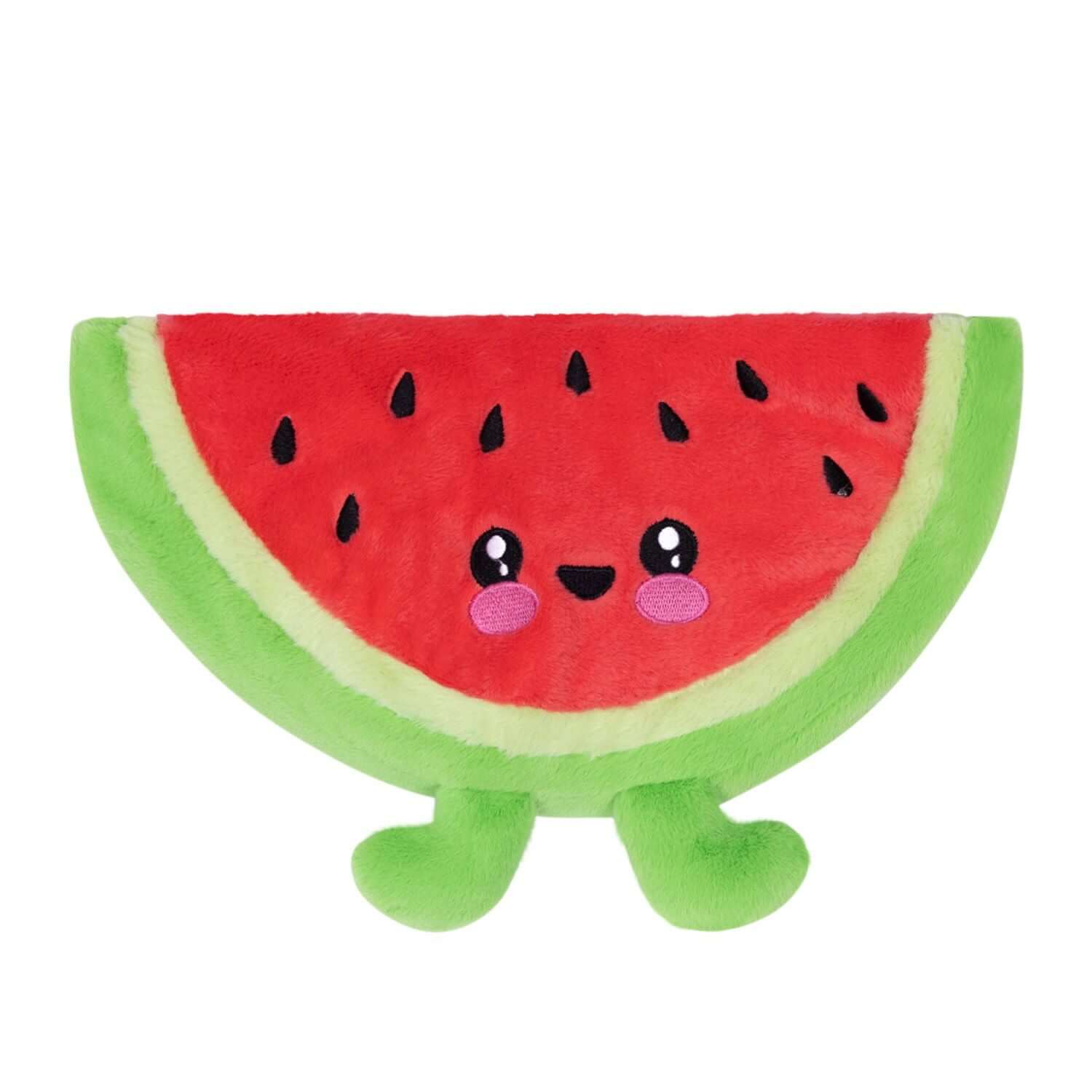 Toasty Hugs Quotes Winnie Watermelon plush toy featuring a smiling watermelon design with cute legs and vibrant colours.