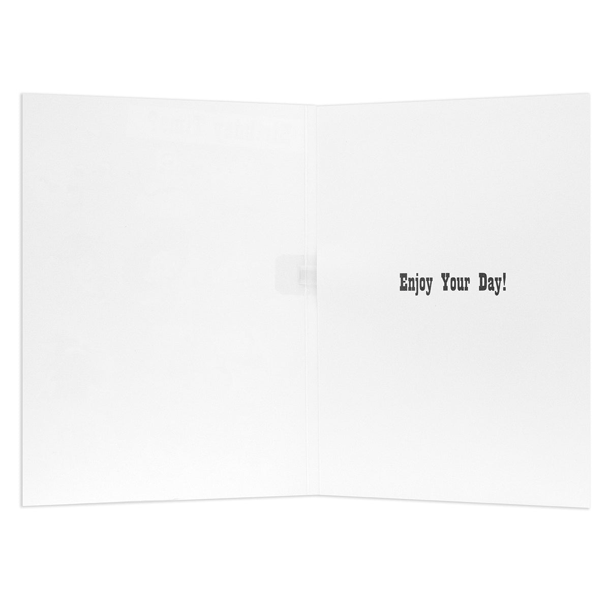 Hallmark Interactive Sound Card - Disney Pixar Toy Story showing the inside message 'Enjoy Your Day!' in an open card view.