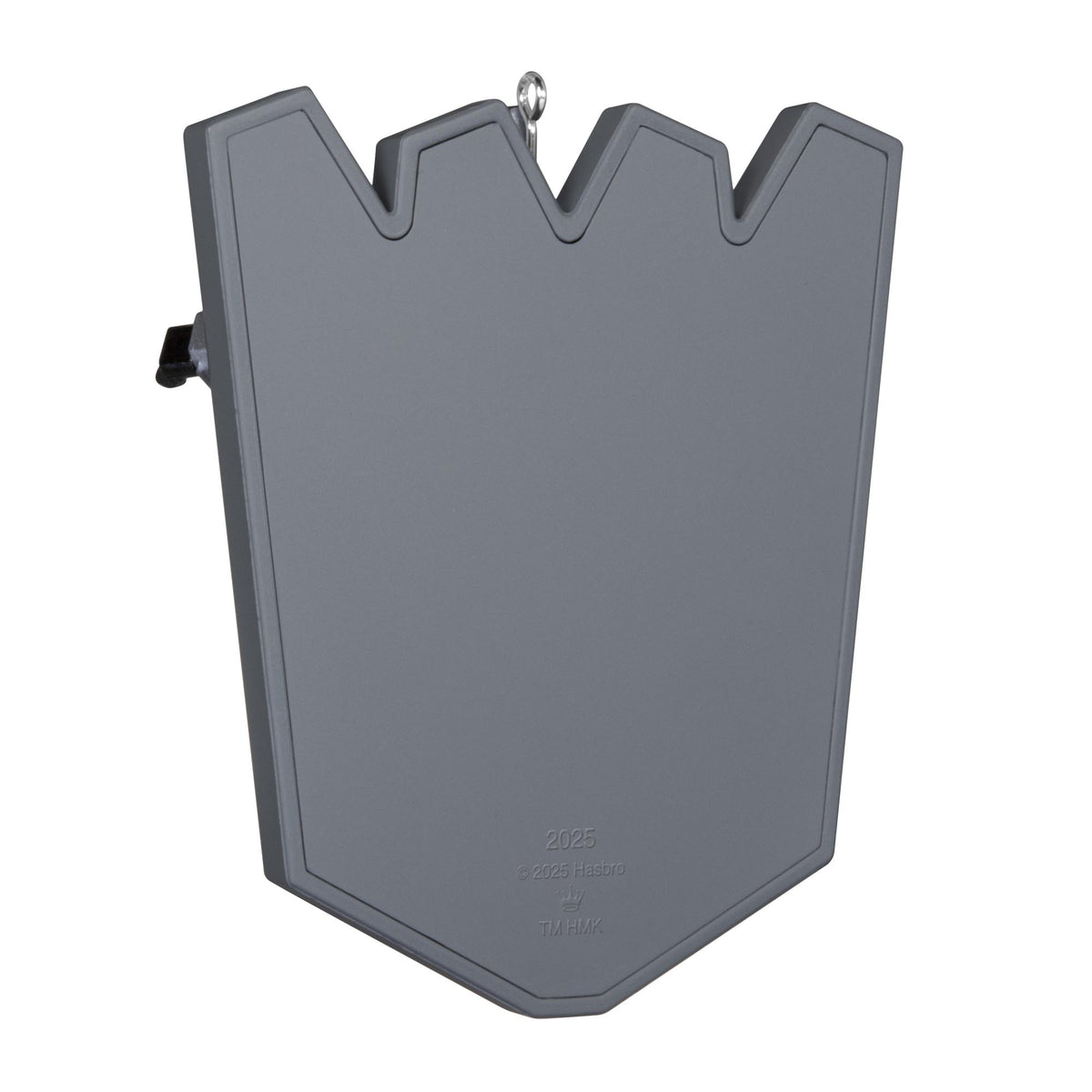 Transformers™, Megatron's Might — 2025 Hallmark Keepsake Christmas Ornament, grey Decepticon shield with a geometric design, flat lay