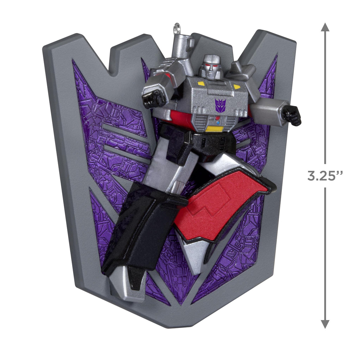 Transformers™, Megatron's Might — 2025 Hallmark Keepsake Christmas Ornament, 3.25 inches, featuring action pose with fusion cannon and Decepticon shield.