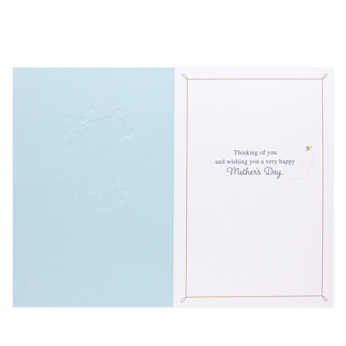 Hallmark Disney Winnie the Pooh Mother's Day Card - Someone Special open view, featuring embossed Pooh and heartfelt message inside.