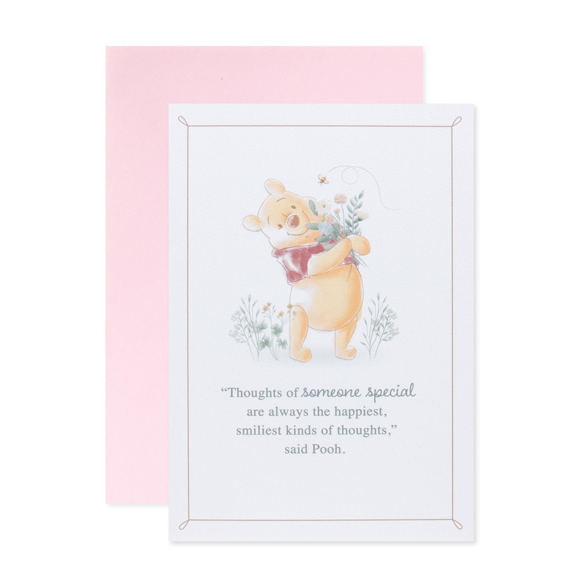 Hallmark Disney Winnie the Pooh Mother's Day Card - Someone Special with pink envelope, featuring Pooh holding flowers and a heartfelt message.