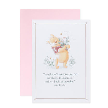 Hallmark Disney Winnie the Pooh Mother's Day Card - Someone Special with pink envelope, featuring Pooh holding flowers and a heartfelt message.