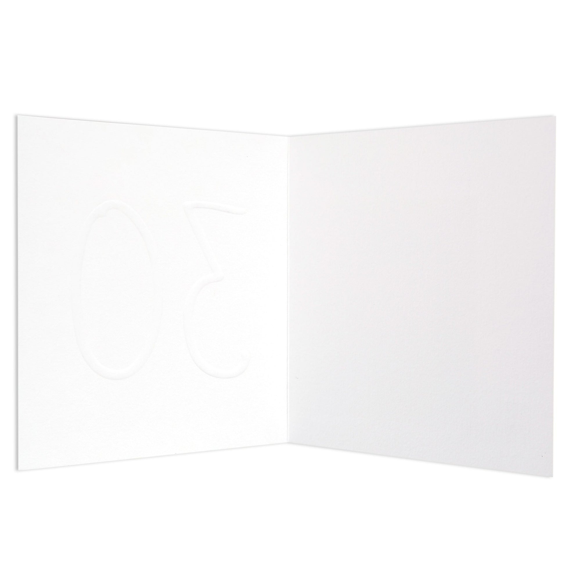 Colourful Polka Dot Contemporary 30th Birthday Card, blank inside with embossed '30' detail, open view.