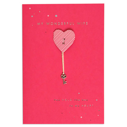 Beautiful & Sentimental Key To My Heart Wife Birthday Card