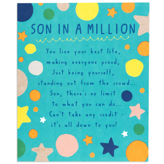 Son In A Million Sweet Appreciation Card