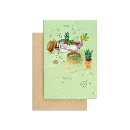 Sentimental Green Thumb Son Birthday Card