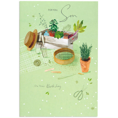 Sentimental Green Thumb Son Birthday Card