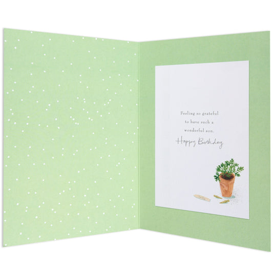 Sentimental Green Thumb Son Birthday Card