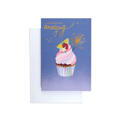 Another Year More Amazing Cupcake Birthday Card