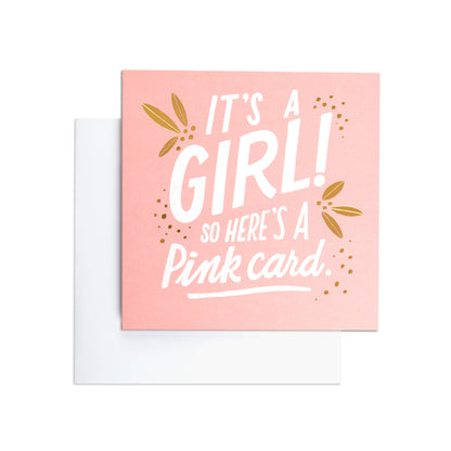 Fun It's A Girl Congratulations Card