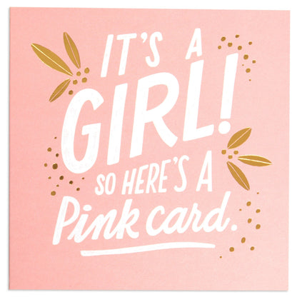 Fun It's A Girl Congratulations Card