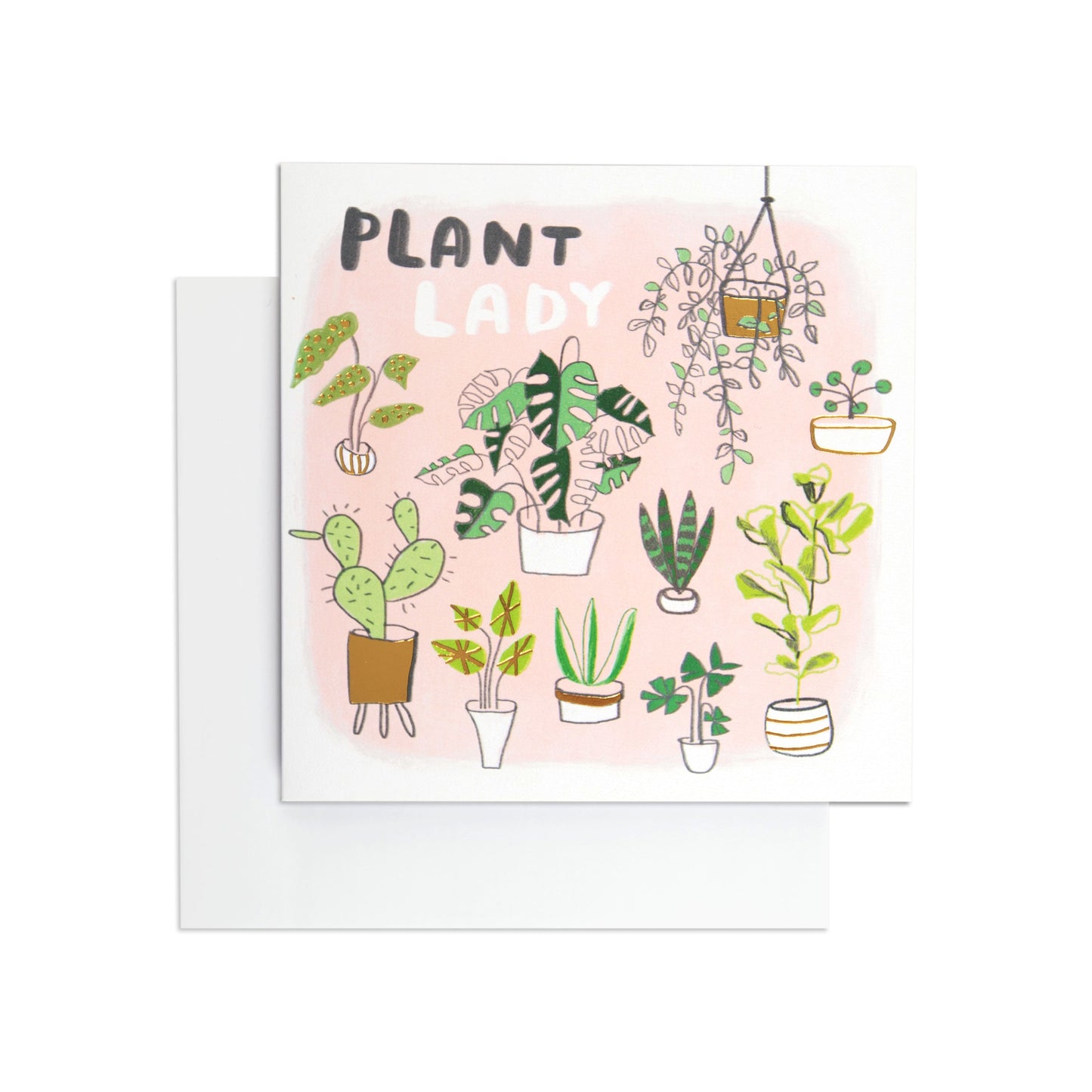 Beautiful Plant Lady Illustrations Blank Card