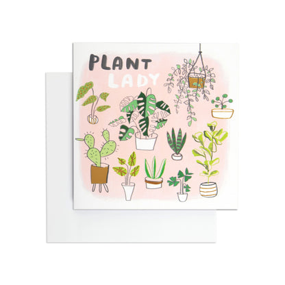 Beautiful Plant Lady Illustrations Blank Card