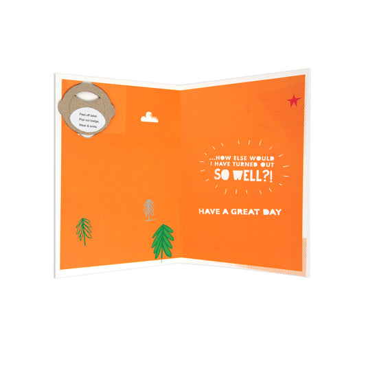 Hallmark Father's Day Card - "Obviously The Worlds Best Dad" with Detachable Badge