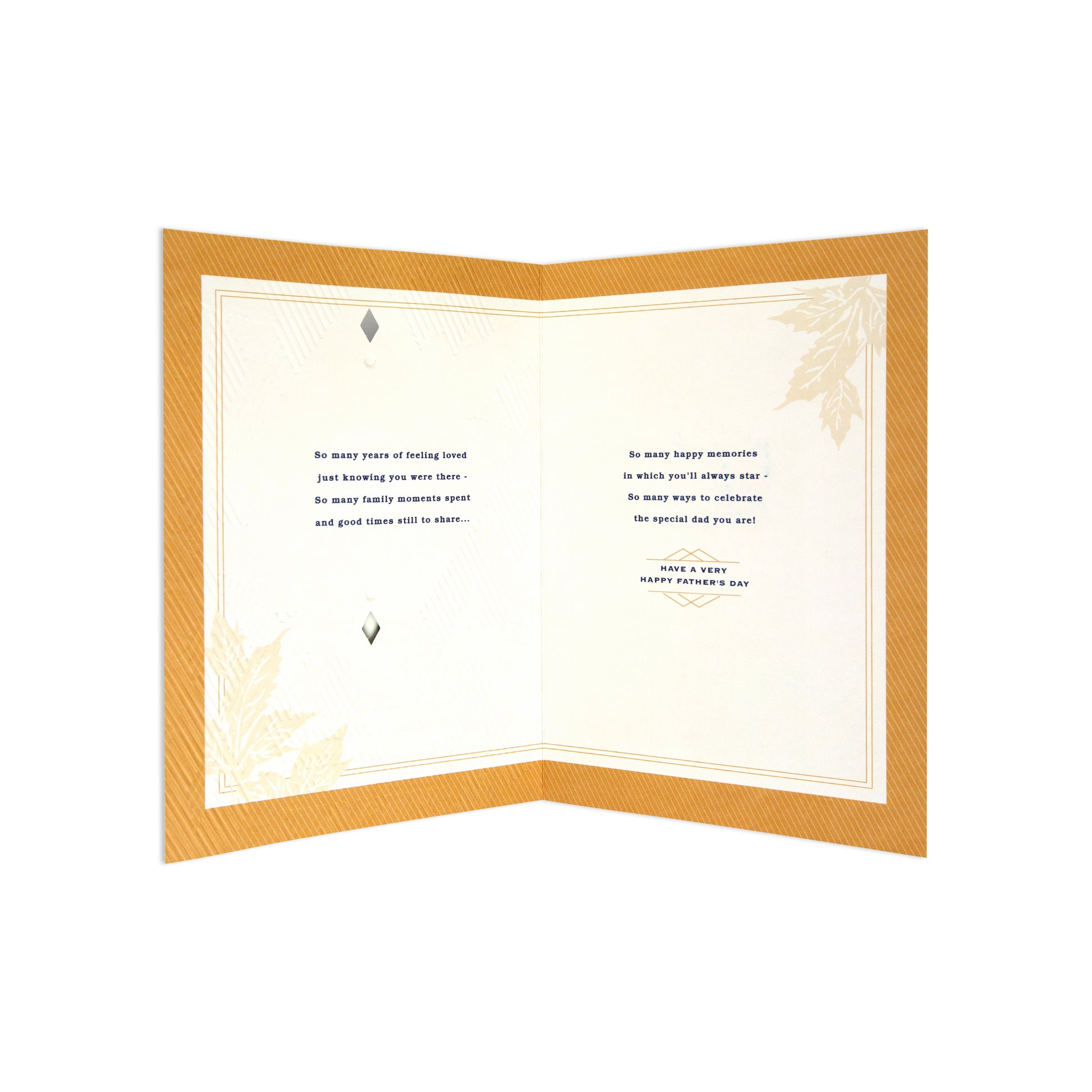 Hallmark Father's Day Card - "Celebrating You, Dad" featuring an inside message with decorative border and floral detail.