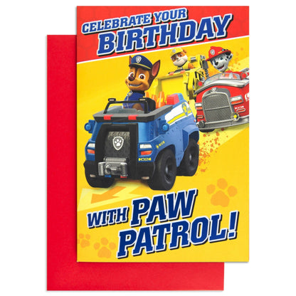Paw Patrol Stand Up Characters Fun Interactive Birthday Card