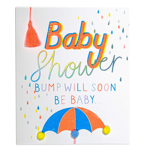 Almost Here Neon Baby Shower Card