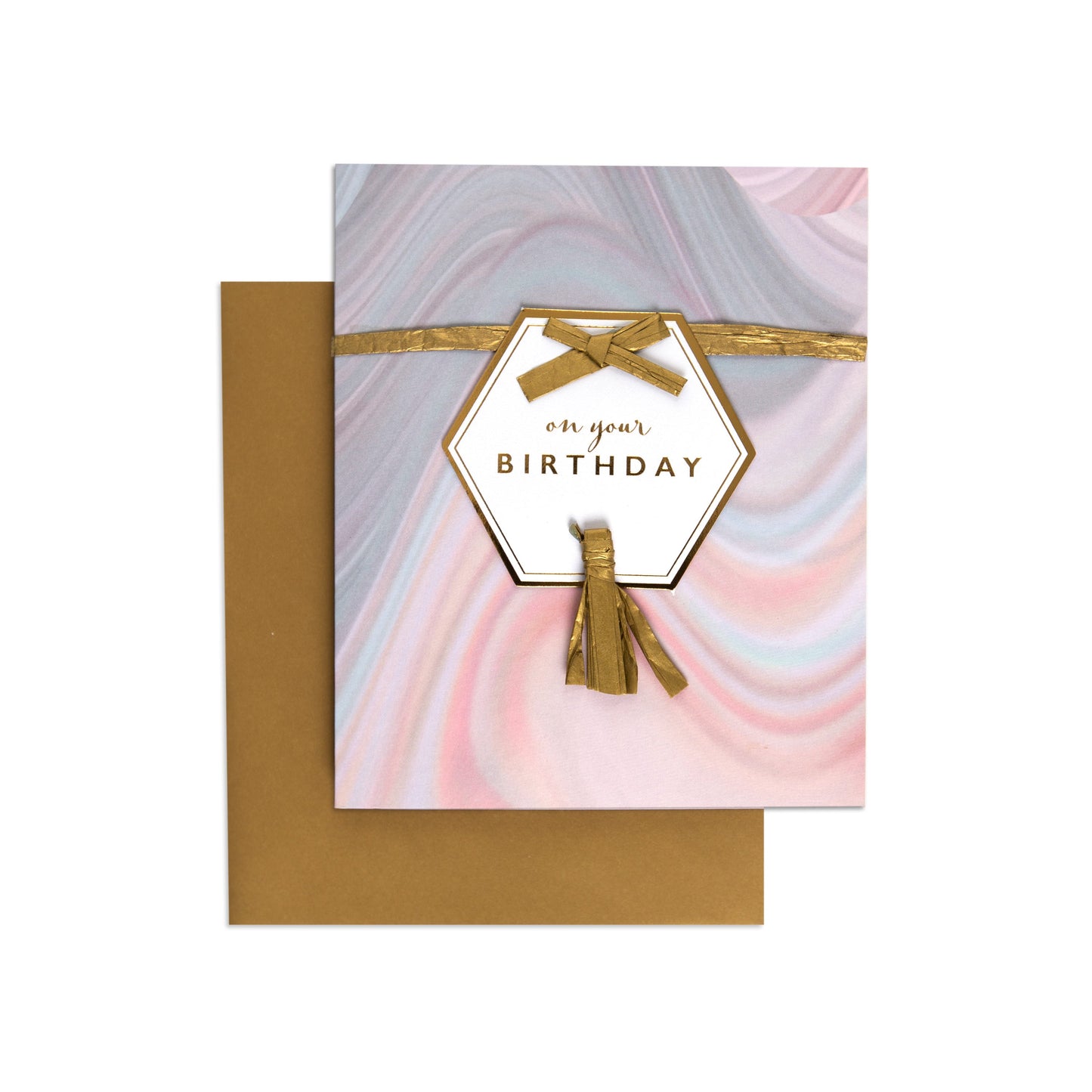 Agate Luxe Contemporary Gold Birthday Card