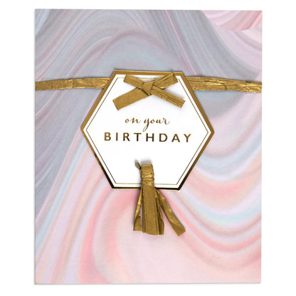 Agate Luxe Contemporary Gold Birthday Card