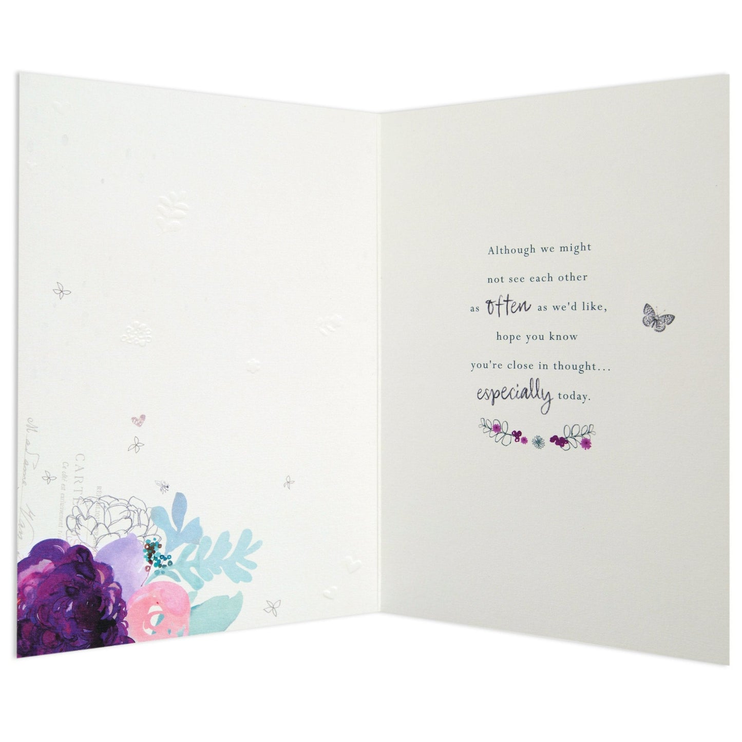 Far Away But Not Far Apart Colourful Floral Birthday Card