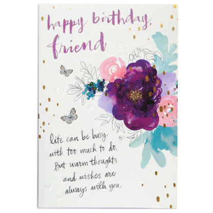 Far Away But Not Far Apart Colourful Floral Birthday Card