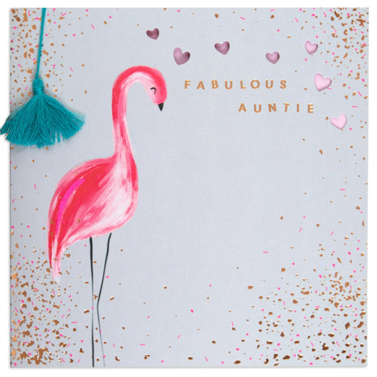 Fabulous Flamingo Bold Birthday Card for Auntie