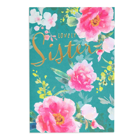 Stylish Floral Elegance Birthday Card for Sister