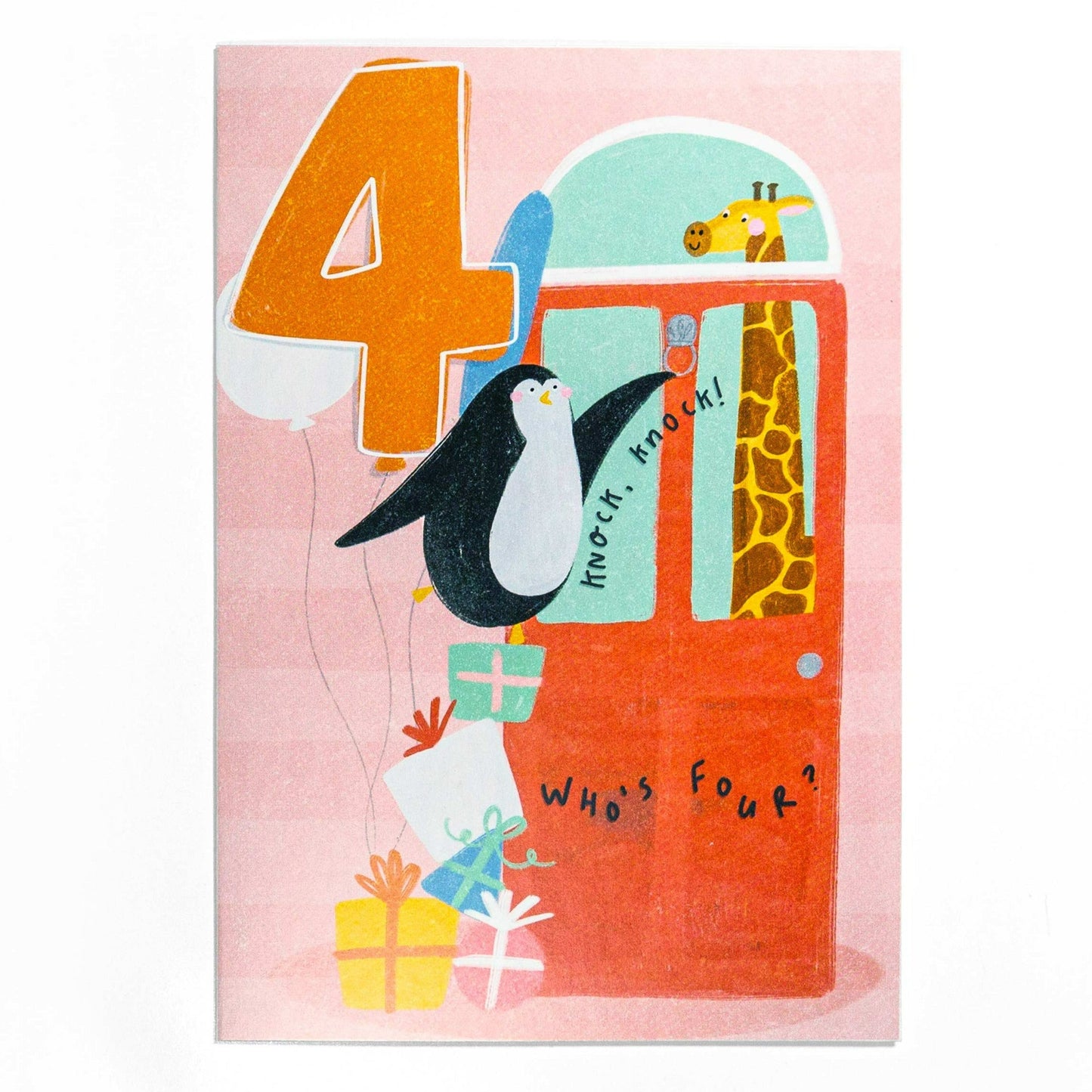 Sweet Illustrated Animals 4th Birthday Card